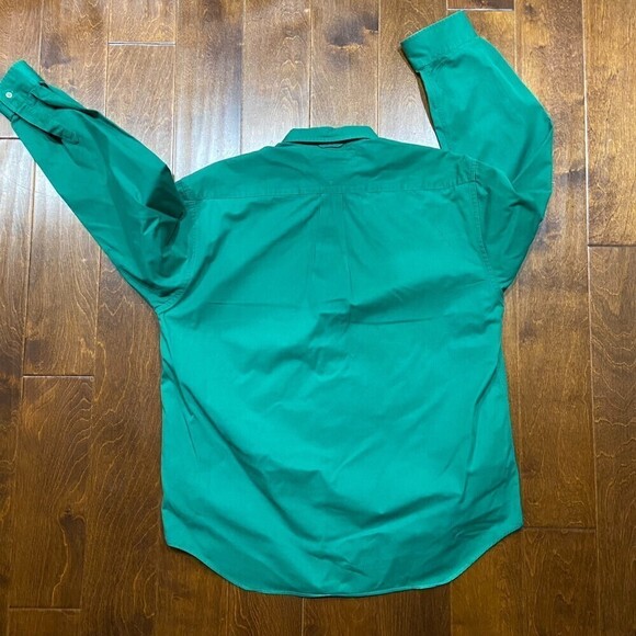 Tommy Hilfiger Vintage 90s Forest Green Button Front Shirt Cotton Men's Size XL - Picture 5 of 8